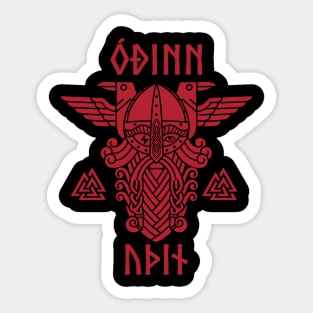 Odin valknut runes red Sticker